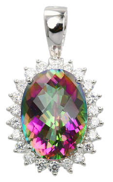 OVAL SHAPE CARIBBEAN TOPAZ PENDANT