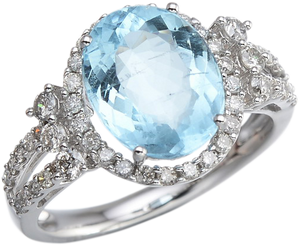 OVAL SHAPE AQUAMARINE RING