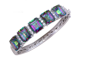 EMERALD CUT CARIBBEAN TOPAZ BANGLE