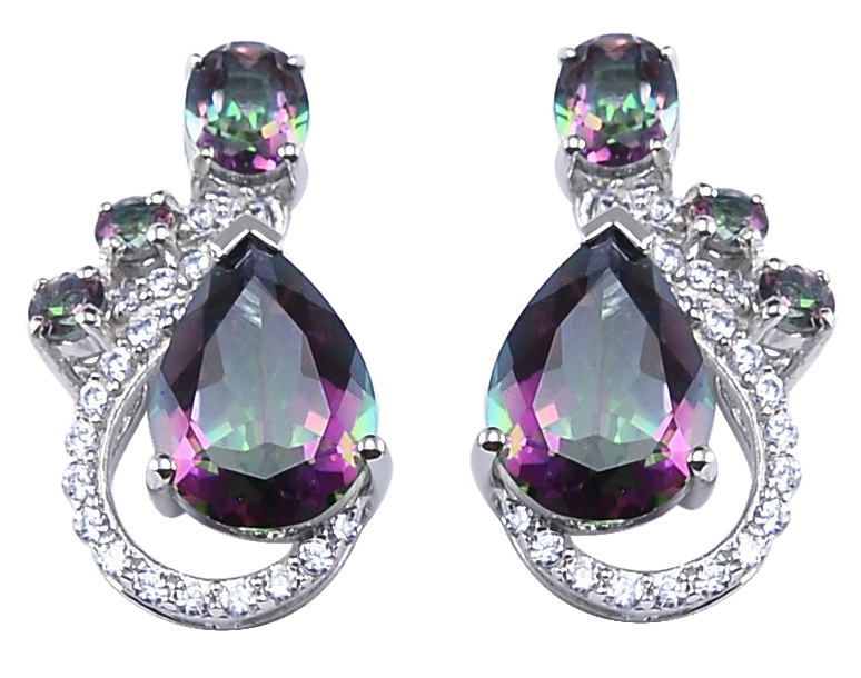 PEAR SHAPE CARIBBEAN TOPAZ EARRING