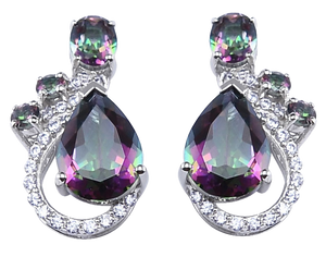 PEAR SHAPE CARIBBEAN TOPAZ EARRING