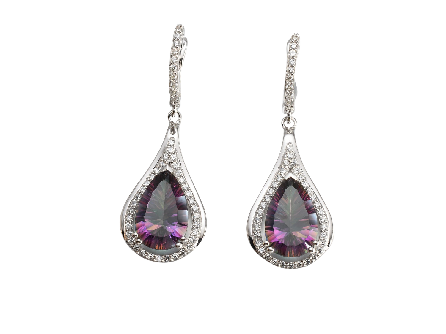 PEAR SHAPE CARIBBEAN TOPAZ EARRING