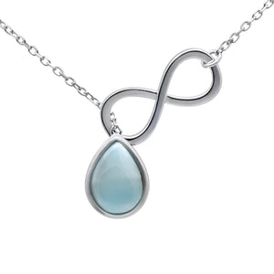 Natural Larimar Infinity Sign Necklace