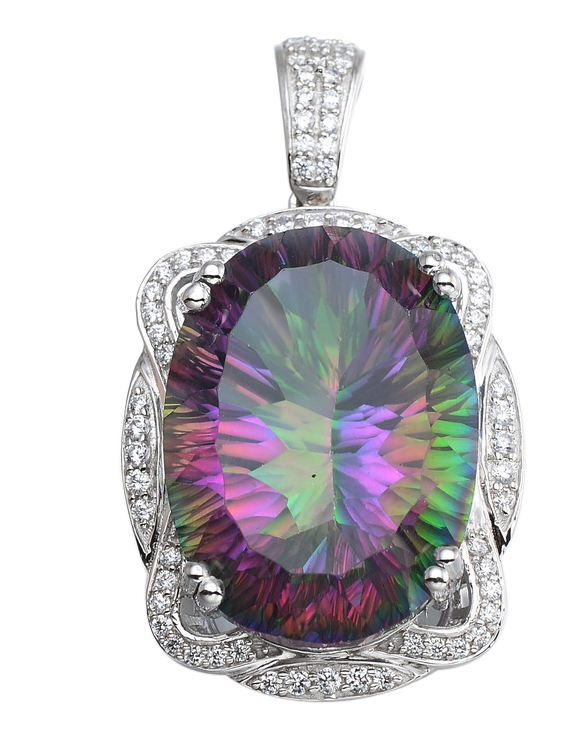 OVAL SHAPE CARIBBEAN TOPAZ PENDANT